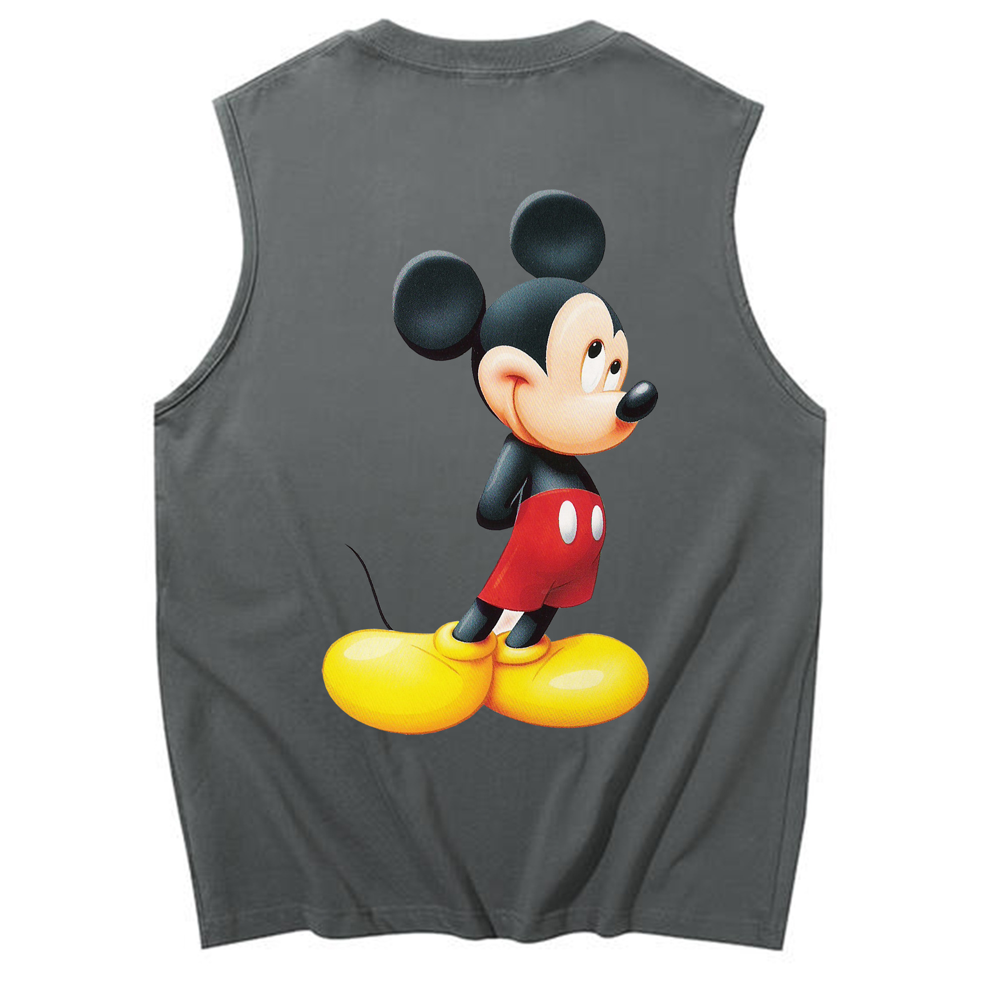 ミッキーマウス Mickey Mouse コットン100％タンクトップ（背面プリント）